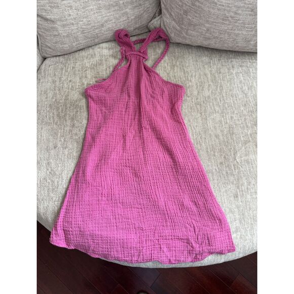 Anthropologie XS Braided Halter Mini Dress Beachy - Picture 6 of 10